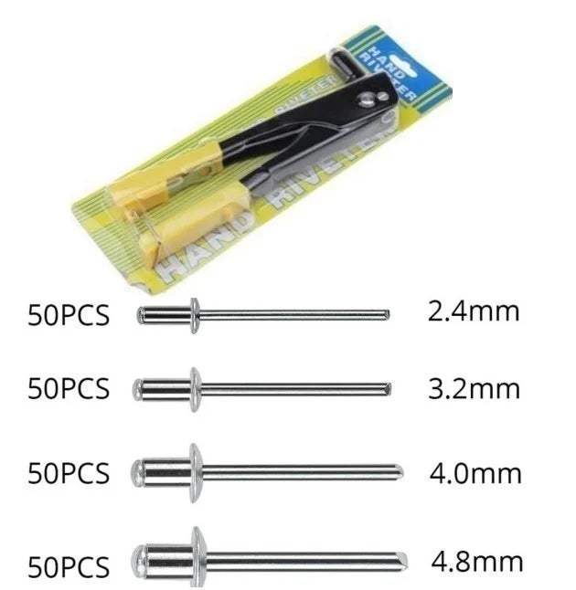 60/120/200/380 pcs Heavy Duty Riveter Gun Set Hand Riveter Blind Rivet Pliers Gun DIY Rivets Nut Automotive Tools for Home DIY