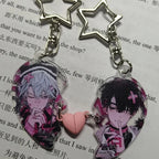 Anime ALIEN STAGE IVAN TILL Cosplay Keychain Unisex Acrylic Heart Magnet Pendant Key Chain 2Pcs/set Keyring Bag Accessories Gift