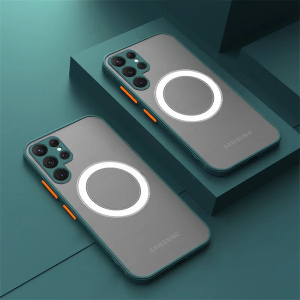 Suitable for Samsung S25 S24 S23 S22 Magnetic Mobile Phone Cases A52 A53 A73 Matte Anti-fall Protective Samsung S25 Ultra Case