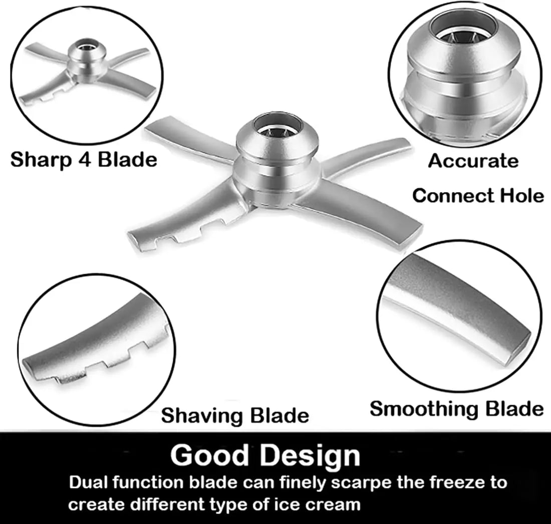 Blade For Ninja Swirl Creami NC700 NC701 NC701C Ice Cream Maker, Mixing Blade Paddle Replacement Stainless Steel, Silver