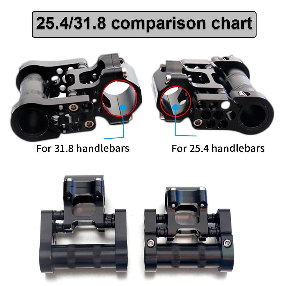 Litepro 25.4 to 31.8 Bicycle Handlebar Stem Folding Bike Table Bmx Bridge Handle Bar Short Power Adjustable Double Stem Riser