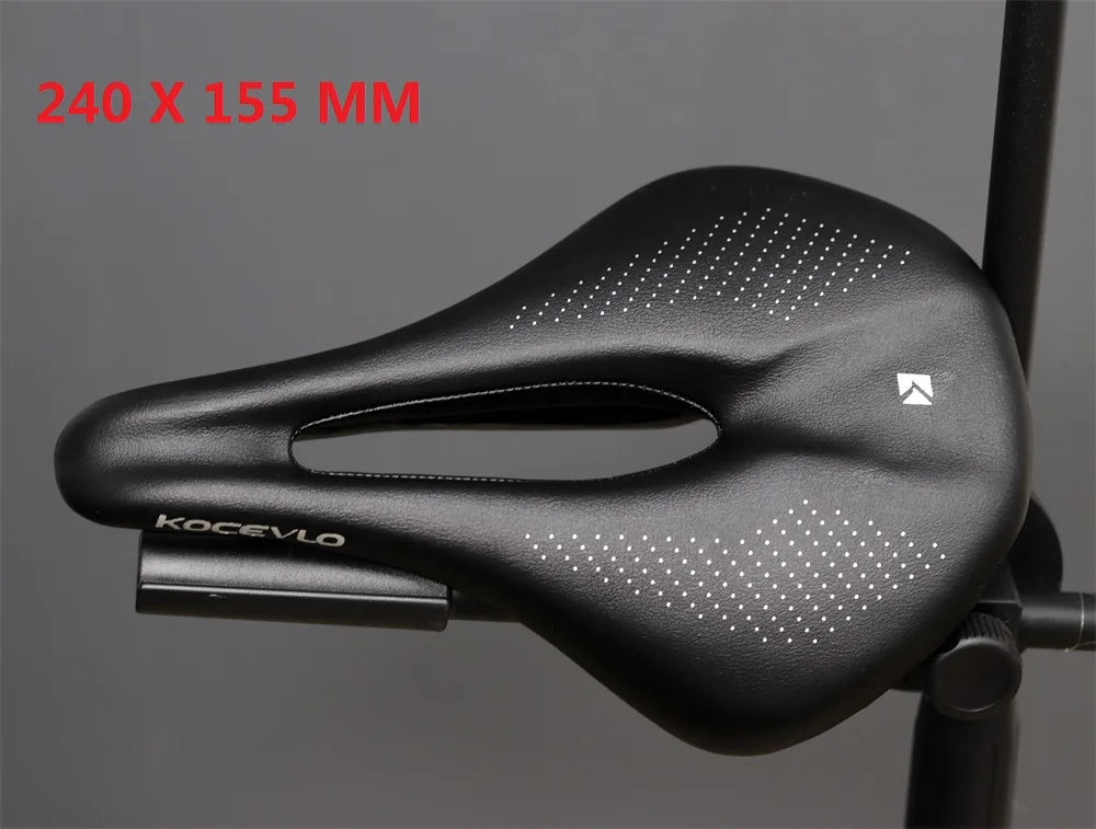 Kocevlo-Carbon Fiber Road Bicycle Seat Cushion, Mountain Bike Seat Bag, Ultra-light, Comfortable, Waterproof, Leather Surface