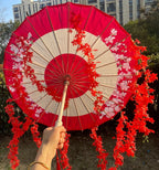82CM 32'' Skyblue Hanfu Parasol Flowers Waterproof Car Umbrella Dance Cosplay Japan Sakura Spring OilPaper Cosplay El Principito