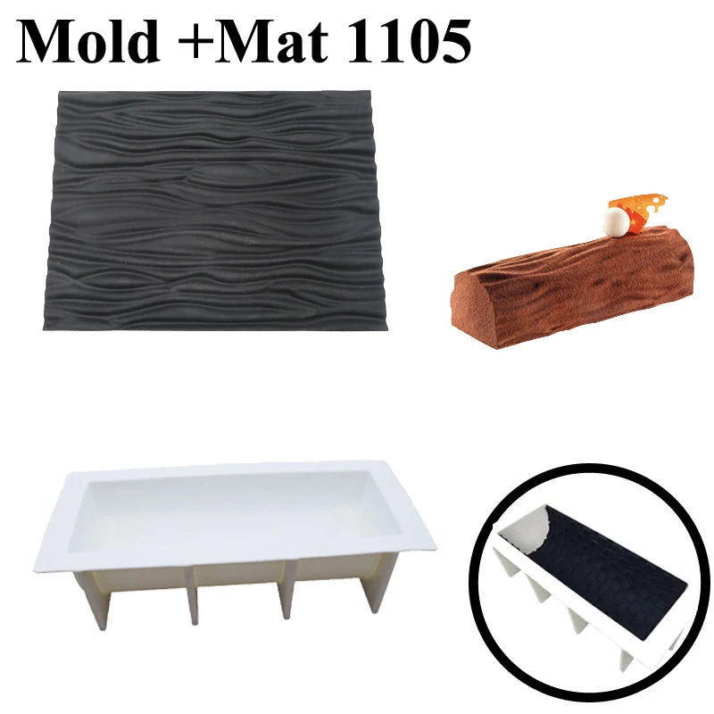 Meibum Silicone Baking Mats Set Cake Decorating Tools Veins Mat Fondant Moulds Mousse Cake Molds Dessert Bakeware Pastry Pan