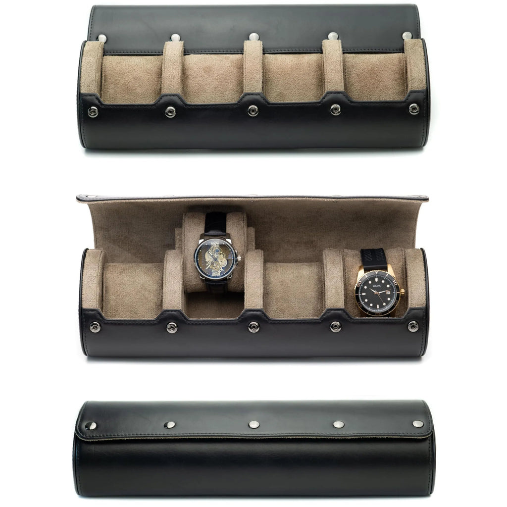 Watch Travel Case ,6 Slot Watch Roll Travel Case Organizer Display - PU Leather Watch Case - Watch Organizer  for Men & Women