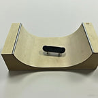 Fingerboard Halfpipe Ramp Wooden U-Ramp for Tech Deck Stunts Portable Desktop Railing for Professional Practice and Beginner