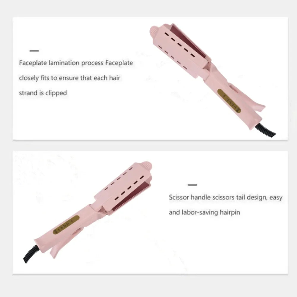 Pink Hair Straightener Four-gear Temperature Adjustment Ceramic Tourmaline Ionic Flat Iron Hair Straightener Women Widen Panel