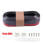 Universal Car Front Bumpers Anti Collision Strips Carbon Fiber Rubber Strip Car Front Bumper Lip for Car Lip Skirt Protector