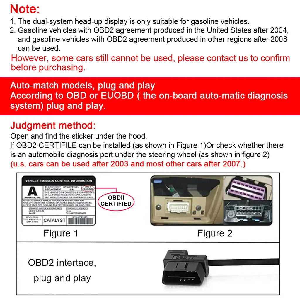 HUD OBD2 Head up Display For Car Smart Gauge Digital Speed RPM Water Temp Fuel Consumption Smart Car System Car Accessoires
