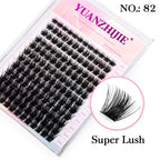YUANZHIJIE Individual Eyelashes Makeup Cilios Cluster Eyelash Extension Wispy C/D Curling Volume Black Soft False Eyelash Makeup