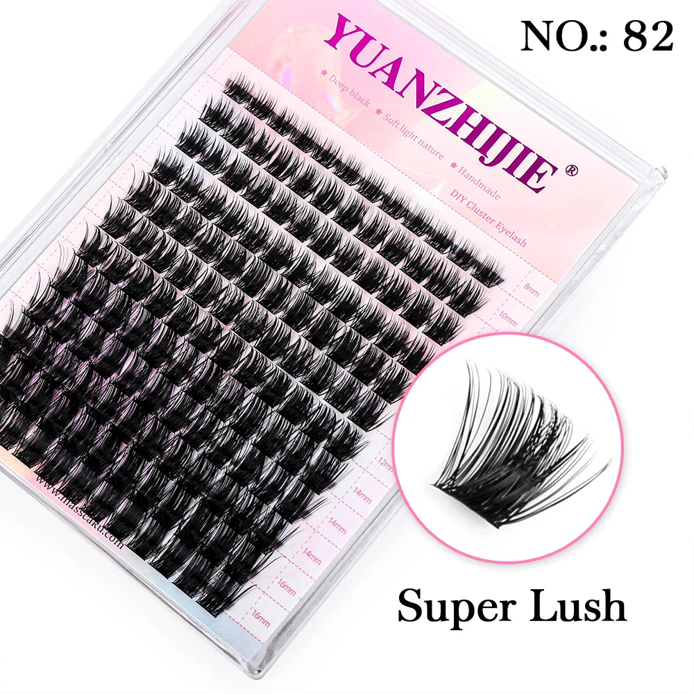 YUANZHIJIE Individual Eyelashes Makeup Cilios Cluster Eyelash Extension Wispy C/D Curling Volume Black Soft False Eyelash Makeup