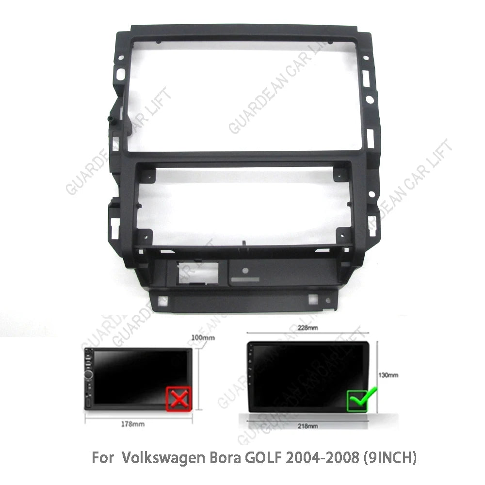 9 Inch Car Radio Fascia Adapter For Volkswagen Bora Jetta mk4 GOLF 2004-2008 Android Radio  Frame Dash Fitting Panel Cable Kit