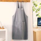 Cotton and Linen Apron Home Coverall  Flower Shop  Painting  Retro Tie-free Apron