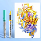Acrylic Brush Markers Set with Portable Case, Liquid Ink Art Acrylic Paint Markers Set for Art and DIY Craft