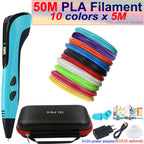 New Children's 3D Pen 3D Printing Pen with LCD Screen 200M PLA and Power Adapter Travel Case Christmas Birthday Gift for Kids
