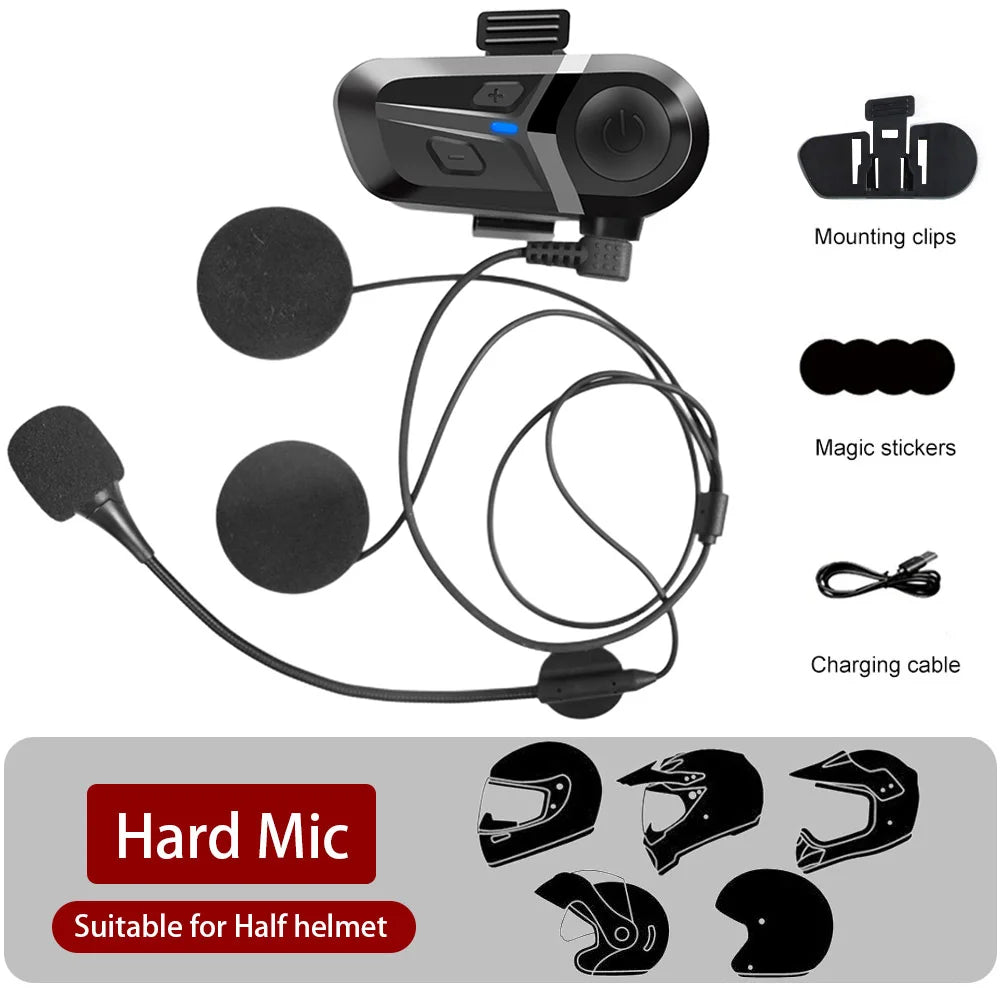 Bluetooth 5.3 Wireless Motorcycle Helmet Headset Hands-free Call Phone Motorcycle Waterproof Earphone Music Player Moto Helmet