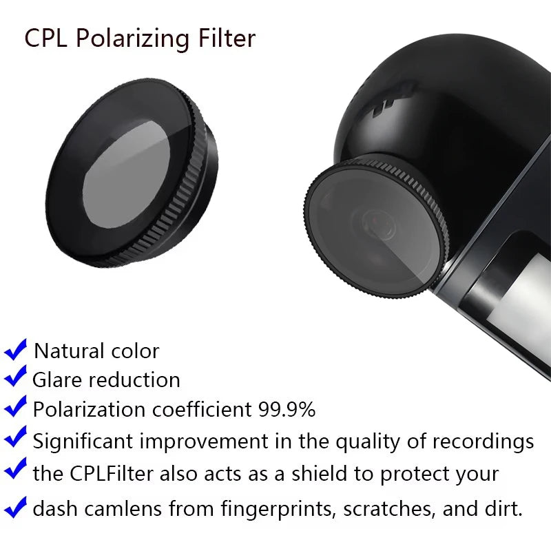 for 70mai Dash Cam 4K Omni X800 CPL Filter HD Lens Dust Protection Anti Glare CPL Filter