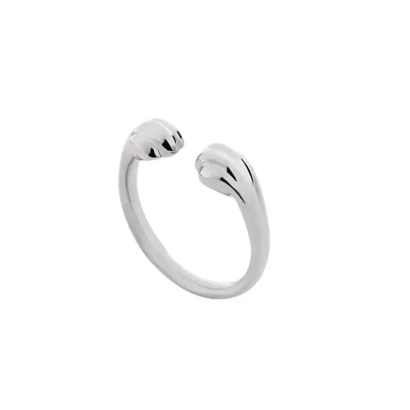 Cat Paw Print Ring Fantastic Cat Imprint Silver Color Simple Style Design Women's Rings Cute Women Party Gift Jewelry