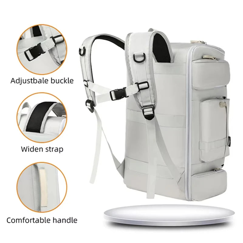 Large capacity fitness bag, travel backpack, dry wet separation shoulder bag, outdoor sports, fishing, yoga training bag