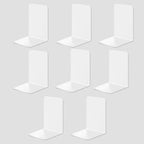 8 Pieces Bookends,Clear Bookends for Shelves,Heavy Duty Book Ends andDesktop Organizer,Book Stopper for Books/Movies/CD