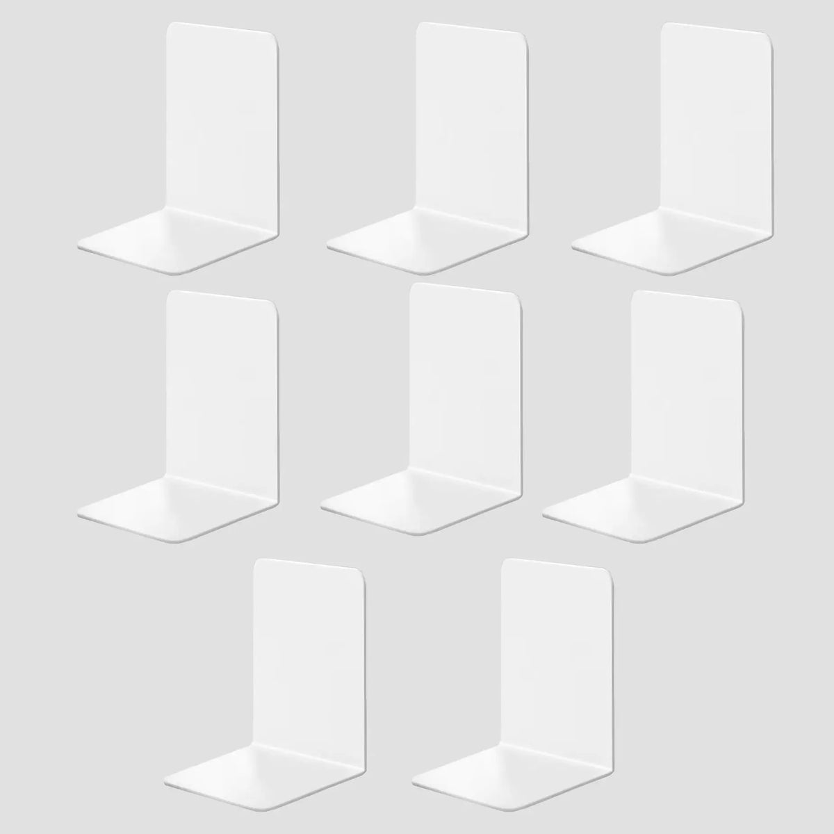 8 Pieces Bookends,Clear Bookends for Shelves,Heavy Duty Book Ends andDesktop Organizer,Book Stopper for Books/Movies/CD
