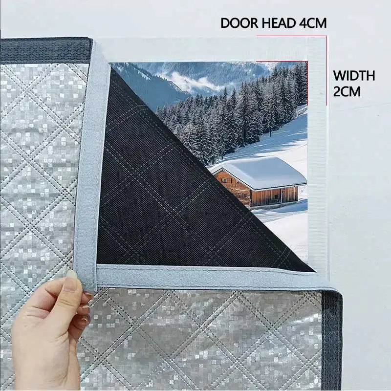 Warm and windproof magnetic self-priming cotton door curtain for kitchen, thickened shading and insulation, easy to install