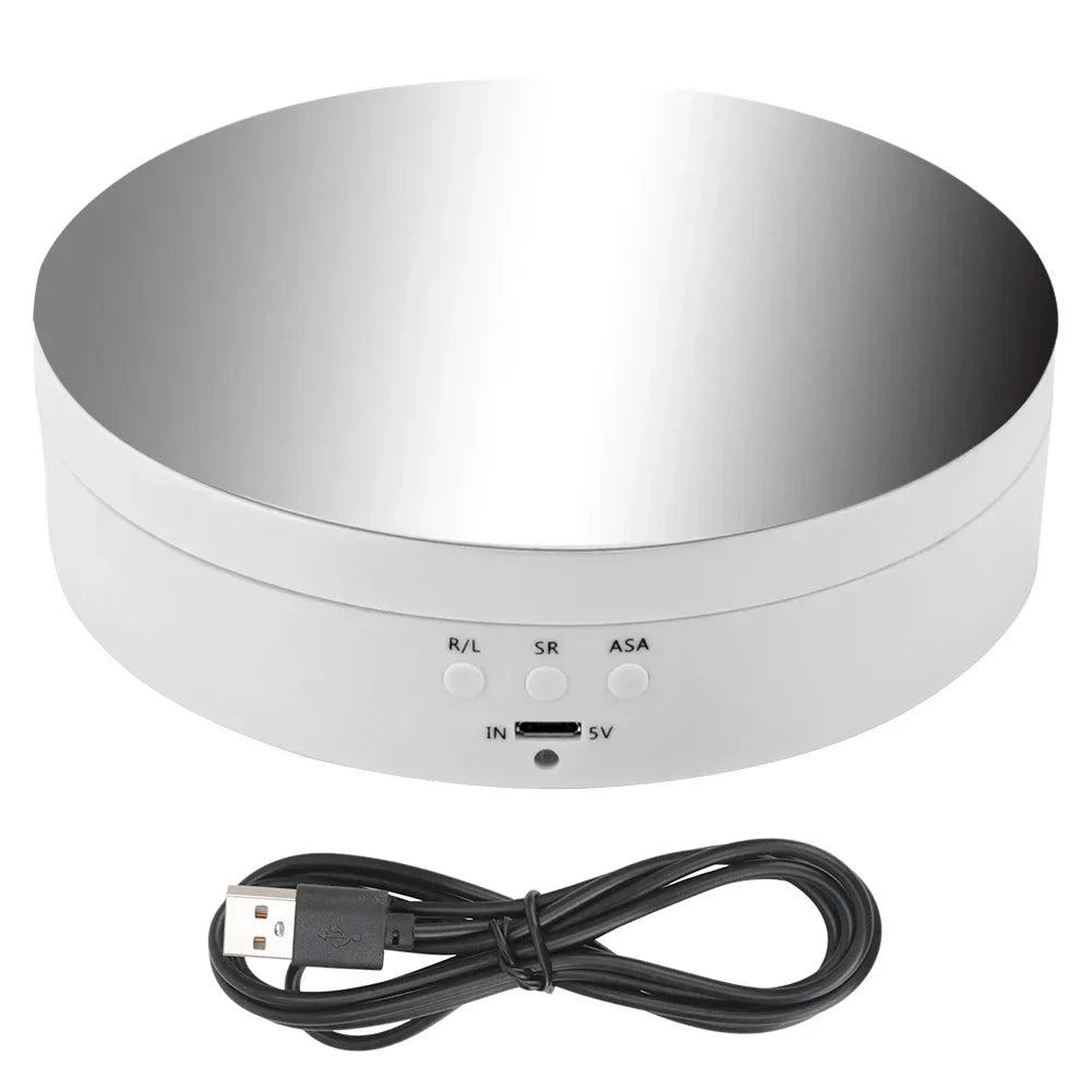 Motorized Rotating Display Stand,360 Degree Electronic Turntable Display Stand,Jewelry,Watch,3D Models(Does not contain battery)