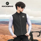 ROCKBROS Cycling Vest Windproof Winter Autumn Fleece Warm Bike Vest for Outdoor Sports MTB Road Thermal Bicycle Tops Waistcoat﻿