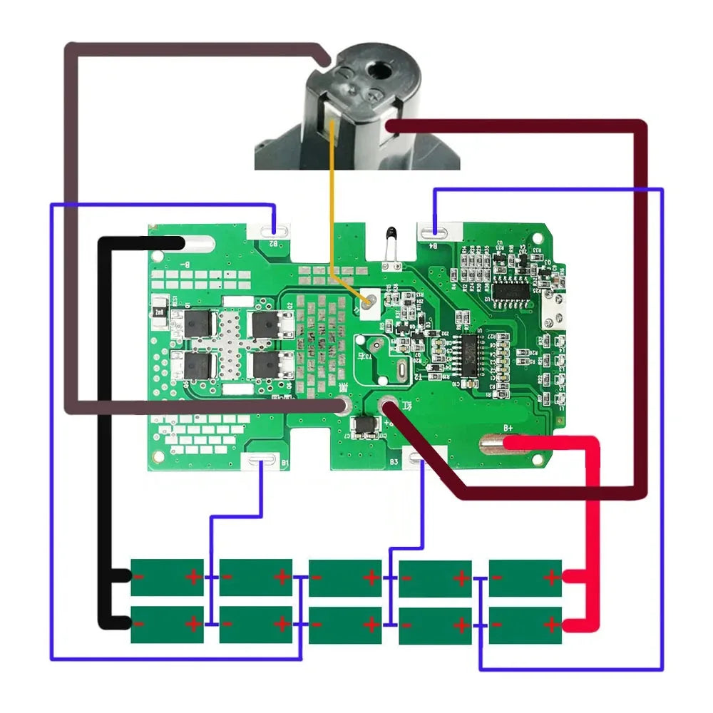 P108 10*18650 Li-ion Battery Plastic Case Charging Protection Circuit Board PCB Box For RYOBI 18V P103 P118 BPL-1815 1820G ONE+
