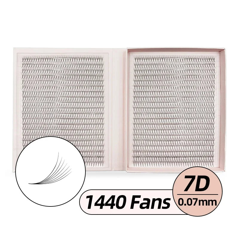 Narrow 2400 Fans Lashes XXL Mega Tray Premade Narrow Volume Fan Ultra Dark Pointy Base Promade Fans Eyelash Extensions Supplies