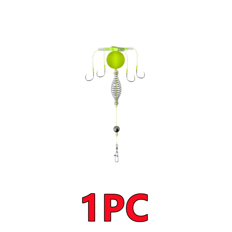 Newest 1-5PCS Hook Fishing Bait Cage Four Hook Carbon Steel Line Group Feeder Sinker Float Sharp Fishing Spring Bait Cage Tools