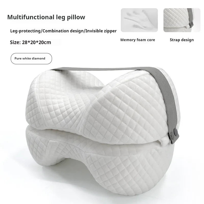 Contoured Knee Pillow for Side Sleepers, Cooling Memory Foam Leg Spacer 1pc 50x30cm