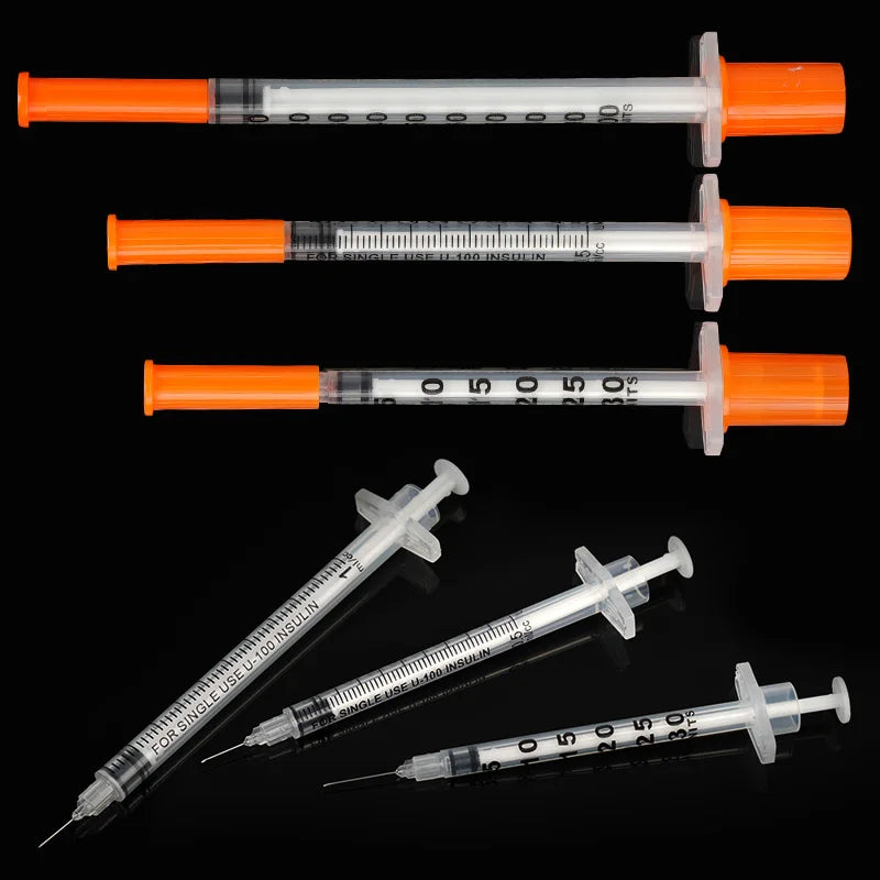 50/100Pcs Veterinary Injector Disposable Poultry Adjustable Continuous Syringe Vaccination Needle Livestock Pig Cow Pet Syringe