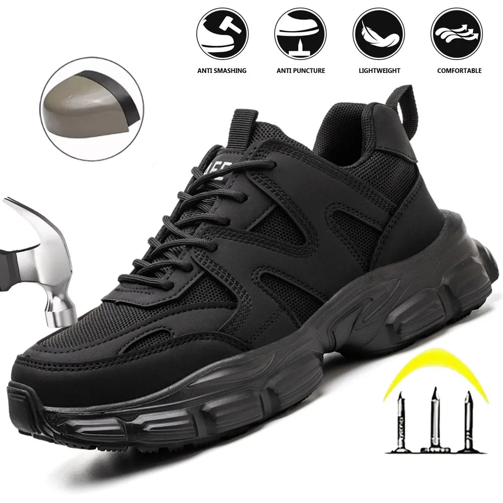 New Women Safety Shoes Anti-smash Anti-puncture Work Shoes Breathable Lightweight Work Sneakers Indestructible Women Shoes Boots