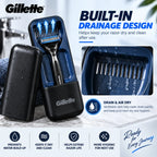 Gillette Brand Black Razor Case Magnetic Travel Case Compatible with Fusion/Magnetic/Match/Vector 3 Series