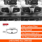 For Renault Fluence Megane 3 RS 2009-2017 Real Carbon Fiber Stickers Central Radio AC/CD Shift Door Panel Car Trim Accessories