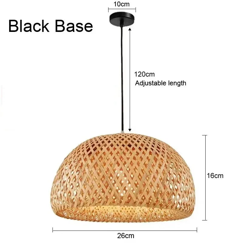Newest Bamboo Pendant Lamps Ceiling Lights Rattan Wicker Lustre Hand Knit Braiding Suspended Home Dining Braided Decoration HOT
