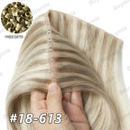 Butterfly Weft Extensions Human Hair Hand Tied Invisible PU Bundles Hole Flat Remy Twin Tabs PU Weft Free Beads 40-50g/Pack