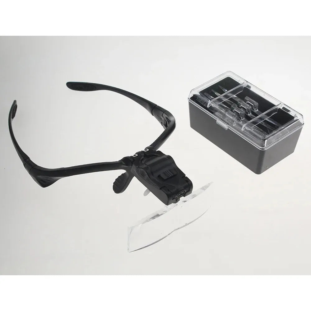 1.0/1.5/2.0/2.5/3.5X Magnifier Headband Magnifying Glasses Eye Repair Magnifier 2 LED Light Glasses Loupe Optical Lens
