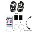 Wireless Light Aircraft Airplane Helicopter Warning Lights RGB Led Strobe lights Motorcycle Lights LED Flash with USB Charging