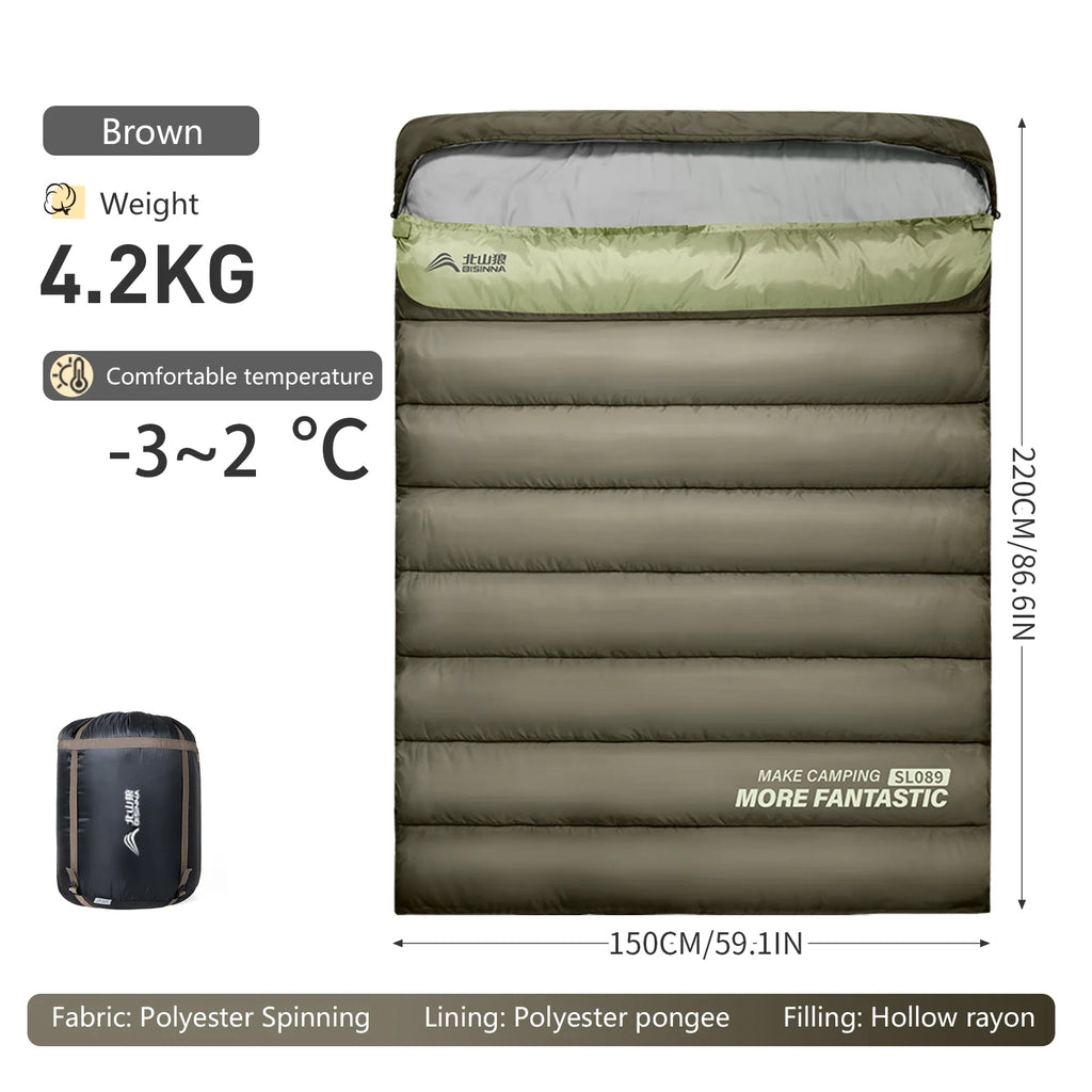 Ultimate All-Season Camping Sleep Solution for Two - BISINNA Bag