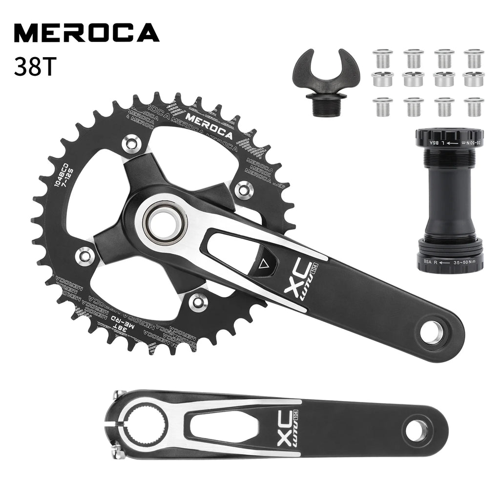 Hollowtech connecting rods 104 bcd 24mm MTB Integrated crankset 170mm mountain bike lightweight crank arm Monoplate cranks