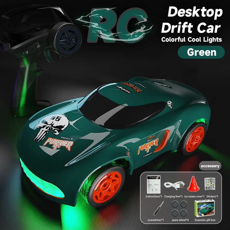1/64 RC Car 2.4G 4WD High Speed Drift Mini Desktop Racing Car Four Wheel Drive Radio Controlled Mini GTR Racing Model Boy Toy