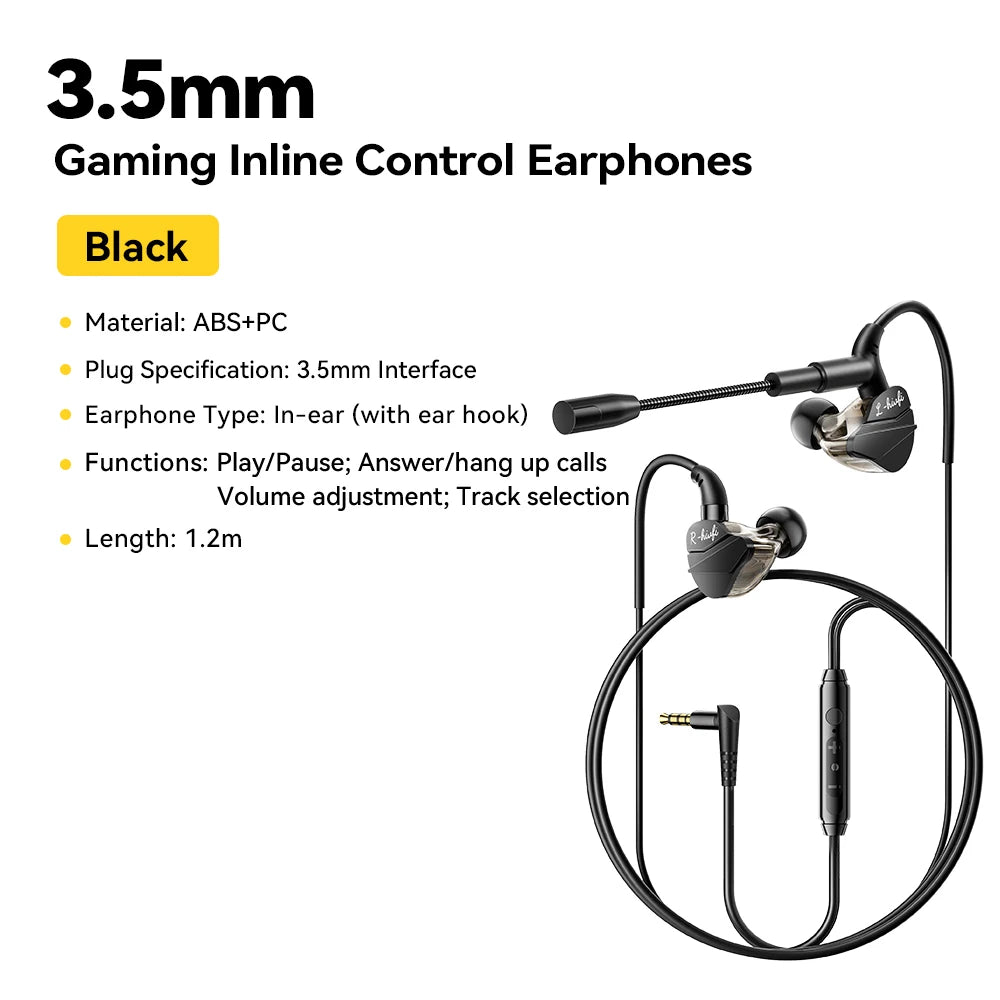Essager USB Type C in-Ear Headset Wired Earphones For iPhone 16 Samsung Android HiFi Bass Stereo Games With Mic 3.5MM Headphones