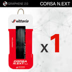 Vittoria Corsa N.EXT TLR Road Bike Tire 700x28C Folding Tubeless Ready Graphene 2.0 Black