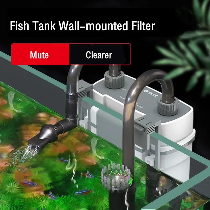 220V SUNSUN Aquarium Fish Tank Waterfall Filter External Water Pump Wall-mounted Circulation Filter Electric Remove Oil Film