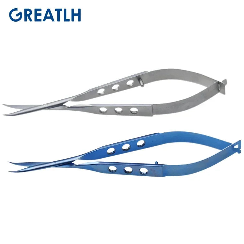 Autoclavable Ophthalmic Conjunctival Scissors Blunt Curved Tip, Stainless Steel or Titanium 1pc