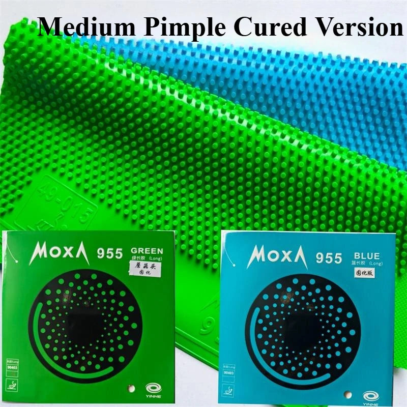 YINHE 955 Green Blue Cured Table Tennis Rubber Long Pimples OX Medium Particles 955 Ping Pong Without Sponge Rubber Anti-spin