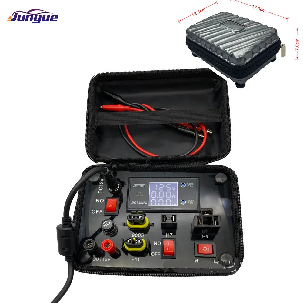 JunYue 110V-220V to 12V Test box Tester for Auto Car LED Headlight HID Xenon LED Bulb H7 H4 9005 9006 H11 H8 H9 LED Tester Bag