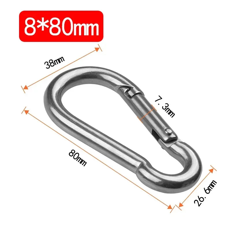 20/1Pcs steel Alloy Spring Snap Carabiner M4 M5 M6 M8 M10 Quick Link Lock Ring Buckle Keychains Outdoor Camping Spring Snap
